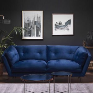 Karnak Delight 2 Seater Velvet Sofa - Blue