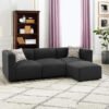 Karnak Coby 3-Seater Polyester L-Shape Sofa - Black