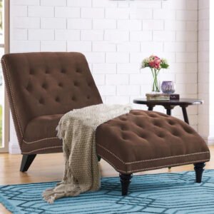 Karnak Arnold 1 Seater Velvet Chaise – Brown