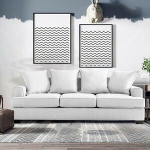 Karnak Tambo 3 Seater Polyester Sofa - White