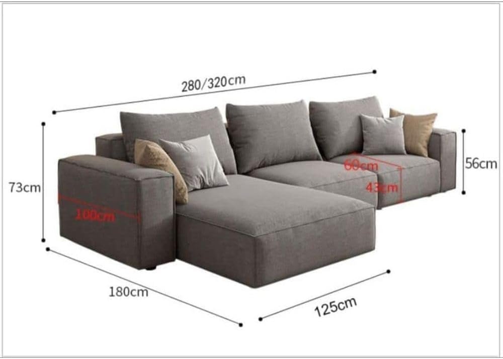 Karnak Rabia 3 Seater Sectional Sofa – Brown - Image 2
