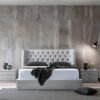 Karnak Montgomery Platform Frame Linen Upholstery Bed - King: 180 x 200cm, Grey