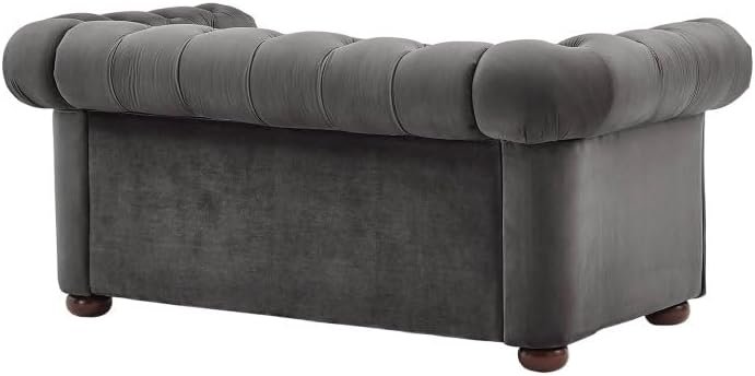 Karnak Deluxe 2 Seater Velvet Sofa - Dark Grey - Image 2