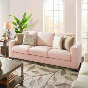 Karnak Farrent Imperial Linen 3 Seater Polyester Sofa - Dust Storm