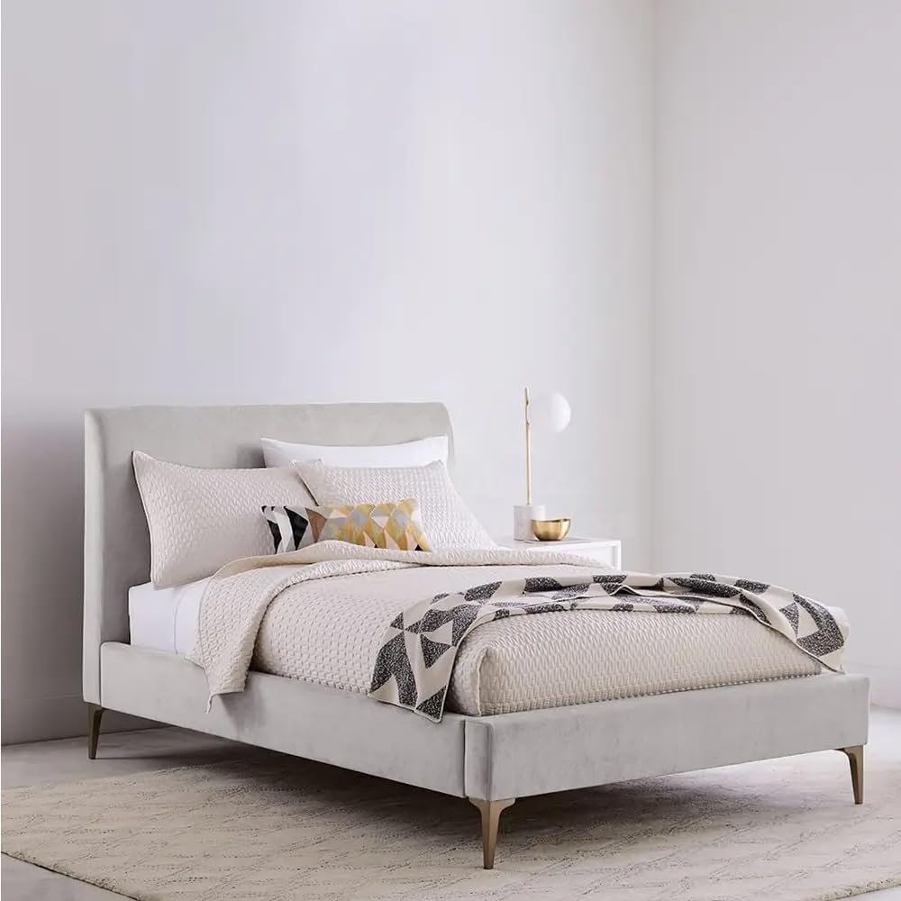 Karnak Garnett Upholstered Velvet Bed - Super King: 200 x 200cm, Blue - Image 3