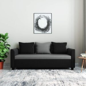 Karnak Dobrev 3 Seater Sectional Polyester Sofa - Black