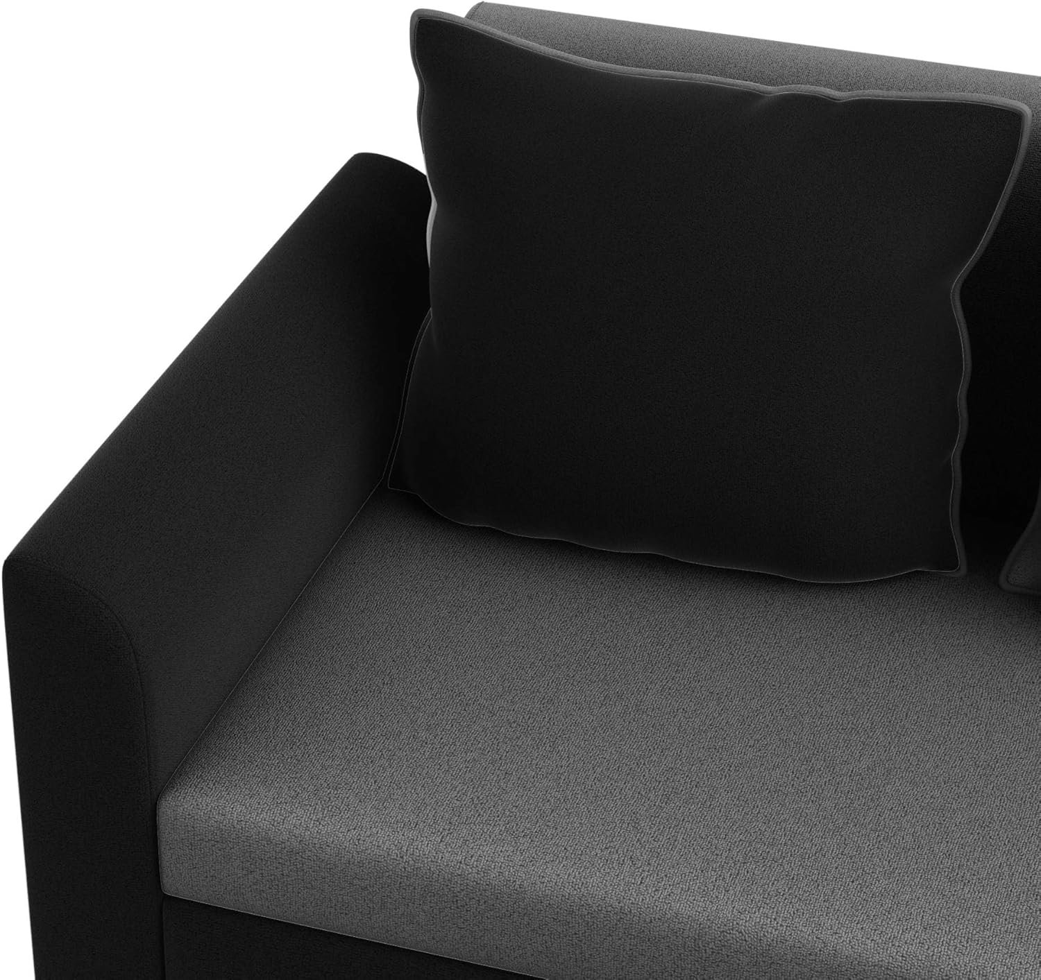 Karnak Dobrev 3 Seater Sectional Polyester Sofa - Black - Image 3