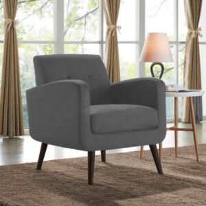Karnak Aflavik 1 Seater Velvet Sofa – Grey