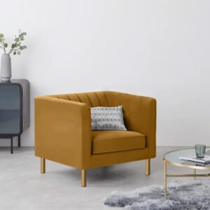 Karnak Drove 1 Seater Velvet Sofa – Gold