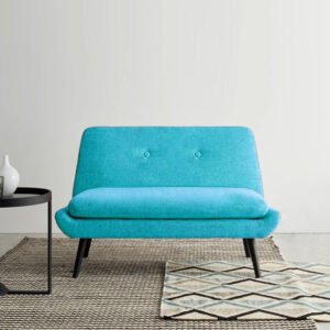 Karnak Parup Armless 2-Seater Fabric Sofa – Blue