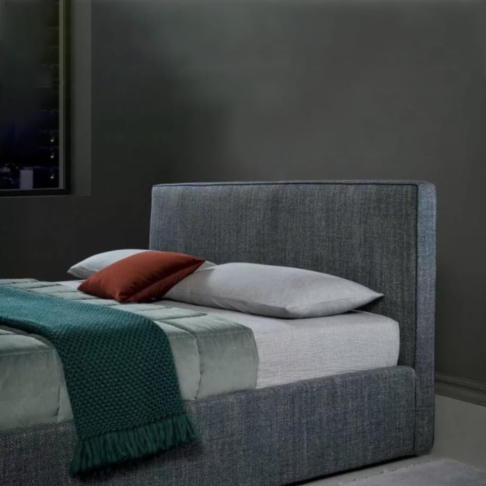 Karnak Malm Squared Upholstered Linen Bed - Twin: 120 x 200cm - Image 3