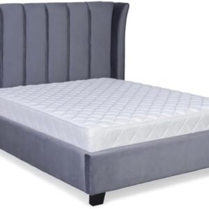 Karnak Ottoman Tufted Upholstered Velvet Bed - Philippine Silver, Super King: 200 x 200cm