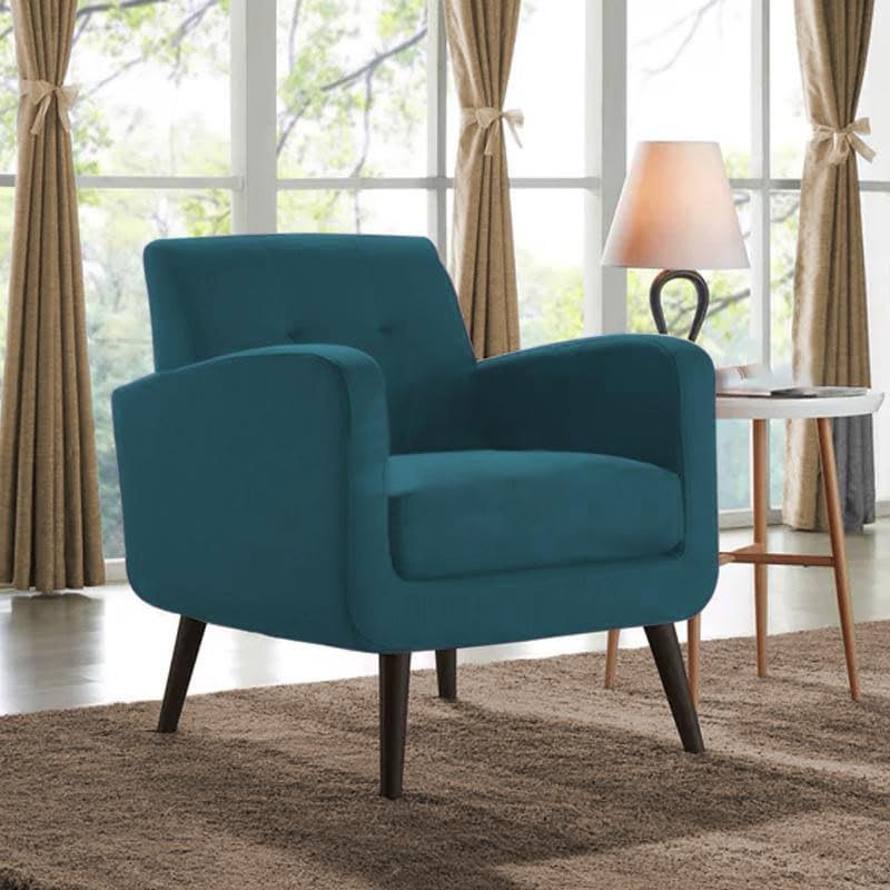 Karnak Aflavik 1 Seater Velvet Sofa – Blue