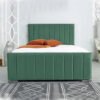 Karnak Luna Upholstered Velvet bed - Feldgrau, King: 180 x 200cm