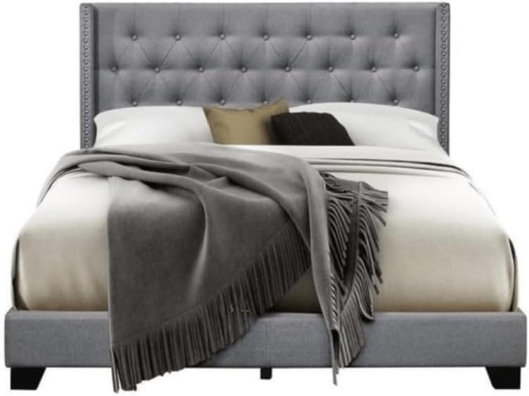 Karnak Magnus Upholstered Linen Bed - Police Blue, Super King: 200 x 200cm - Image 3