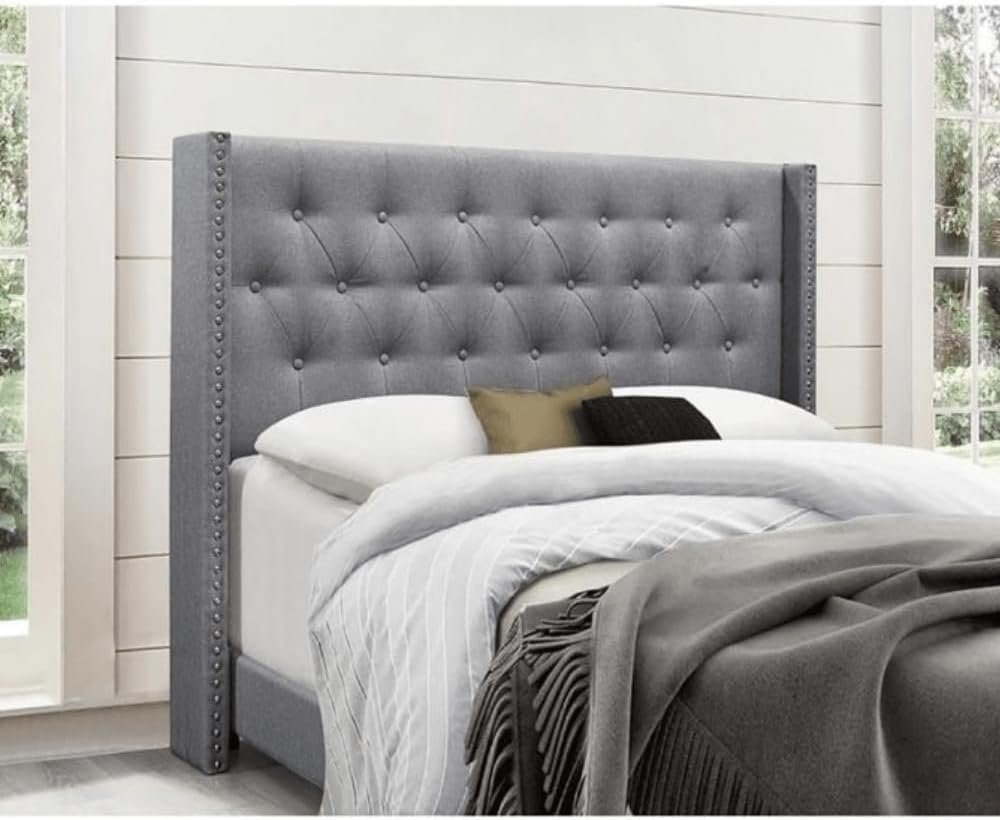 Karnak Magnus Upholstered Linen Bed - Police Blue, Super King: 200 x 200cm - Image 4