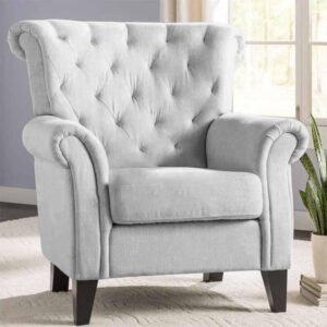 Karnak Bronston 1 Seater Fabric Sofa – Light Grey