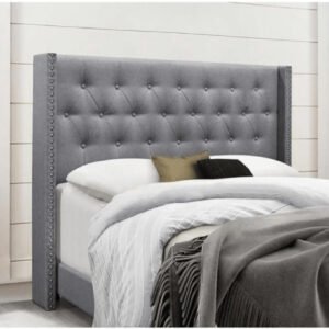 Karnak Magnus Upholstered Linen Bed - Grey, Super King: 200 x 200cm