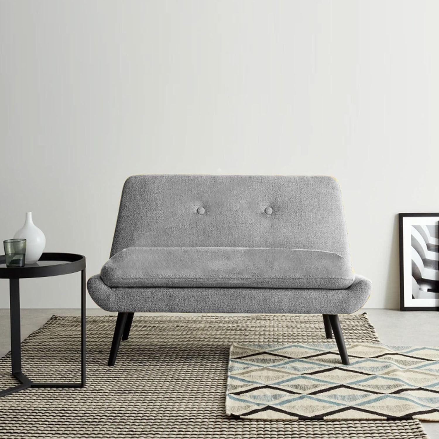 Karnak Parup Armless 2-Seater Fabric Sofa – Grey
