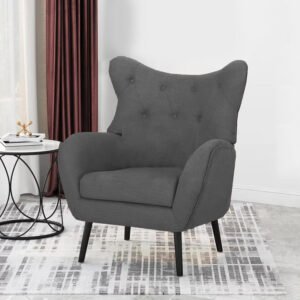 Karnak Aklo 1 Seater Fabric Sofa – Dark Grey