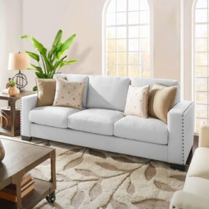 Karnak Farrent Imperial Linen 3 Seater Sofa – Light Grey