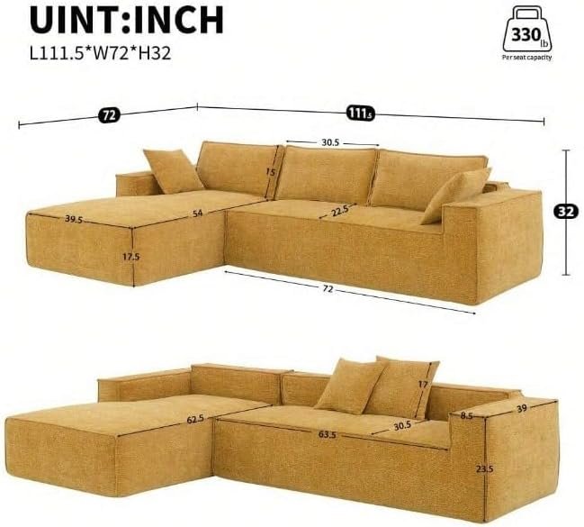 Karnak Lavi Style Modular Sectional Sofa L-Shaped Sleeper Sofa - Image 2
