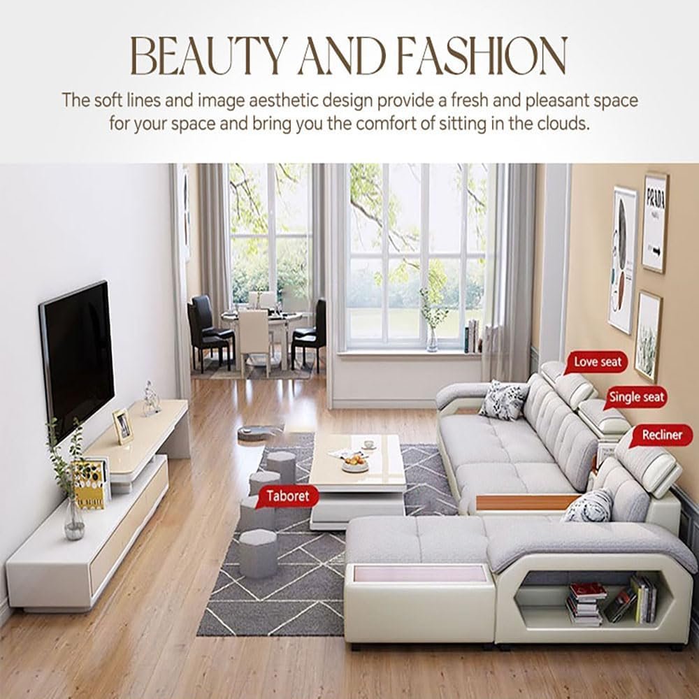 Karnak Soderhamn 7 Seater Sectional Sofa – Light Grey - Image 5