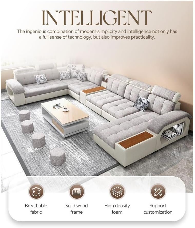 Karnak Soderhamn 7 Seater Sectional Sofa – Light Grey - Image 6