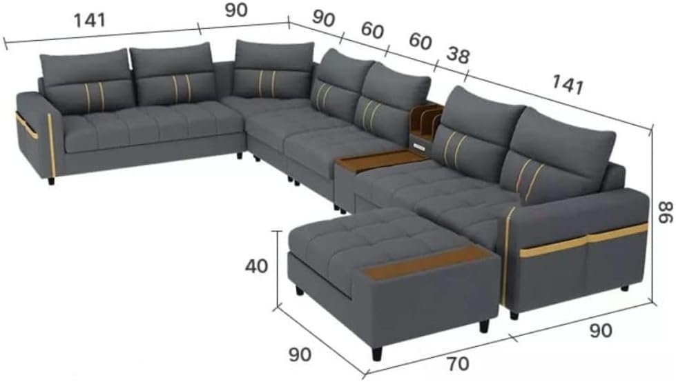 Karnak Kristel 7 Seater Sectional Sofa – Beige - Image 2