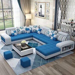 Karnak Sorceris 8 Seater Sectional Sofa – Blue
