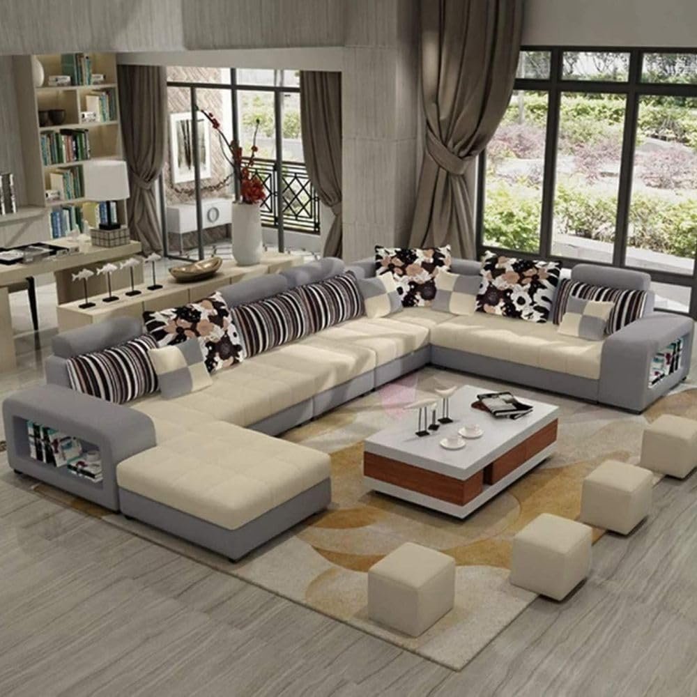 Karnak Sorceris 8 Seater Sectional Sofa – Cream