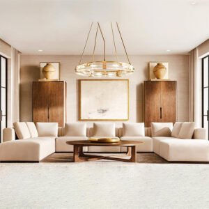 Karnak Vittorio Modular 8 Seater U-Shape Fabric Sofa - Beige