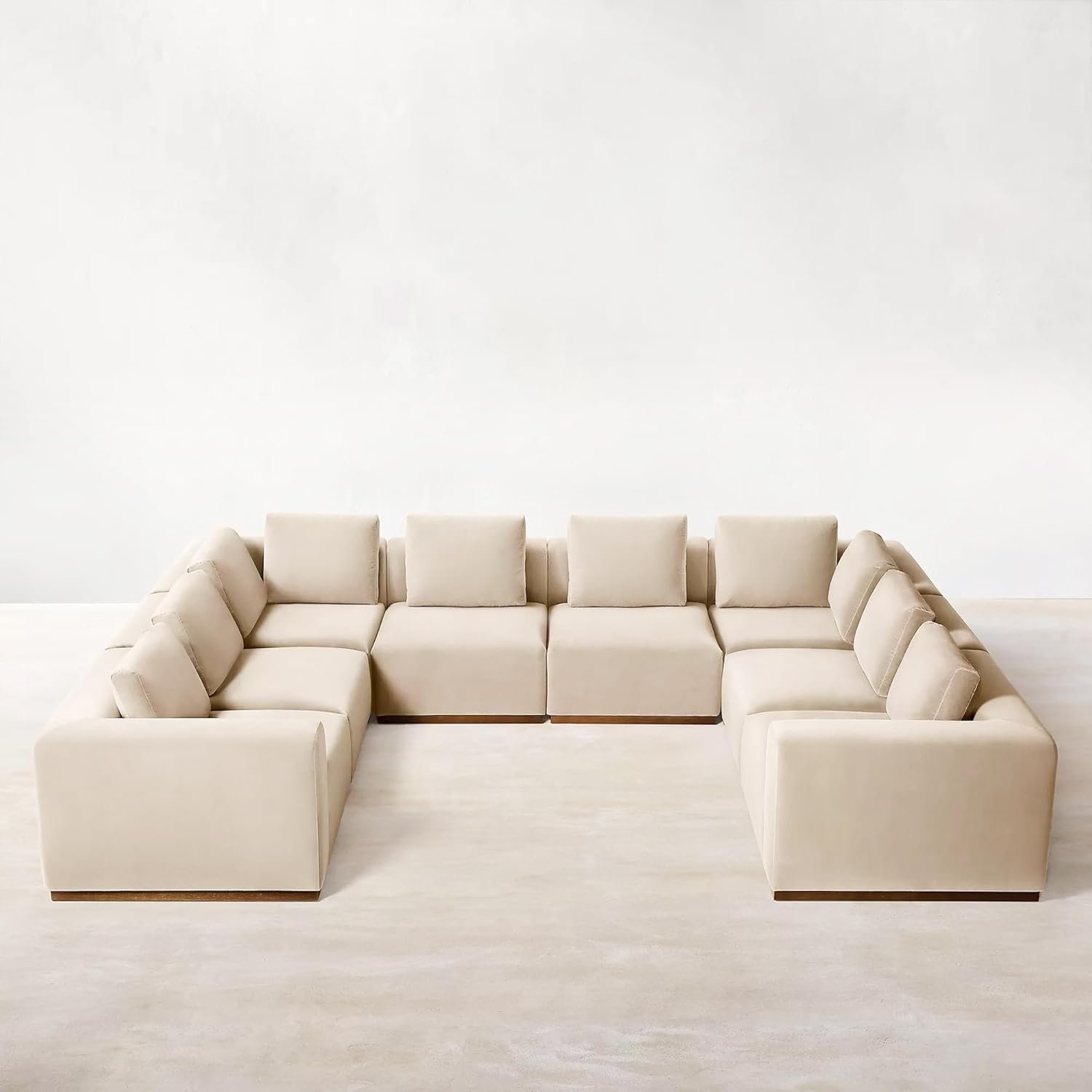Karnak Vittorio Modular 8 Seater U-Shape Fabric Sofa - Beige - Image 2