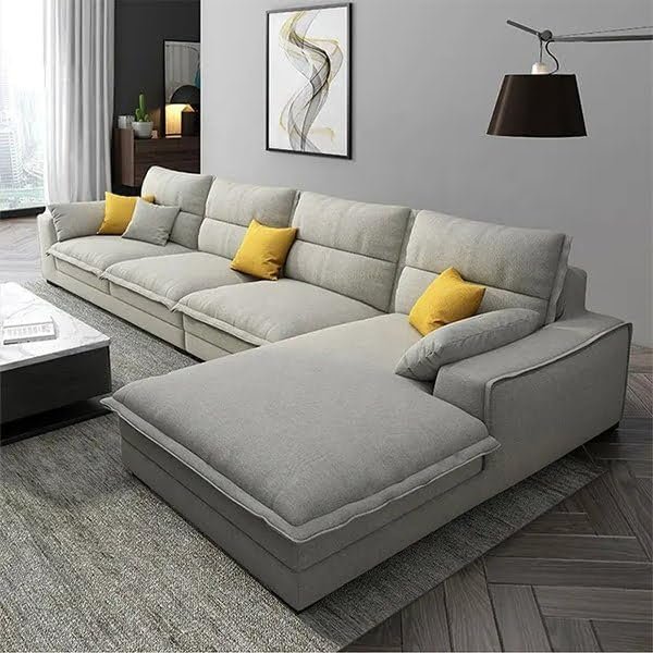 Karnak Harwood 4-Seater Sectional Sofa Grey
