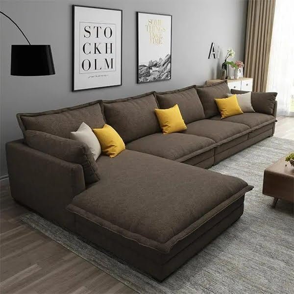 Karnak Harwood 4-Seater Sectional Sofa Grey - Image 3