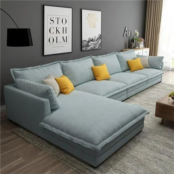 Karnak Harwood 4-Seater Sectional Sofa Grey - Image 4
