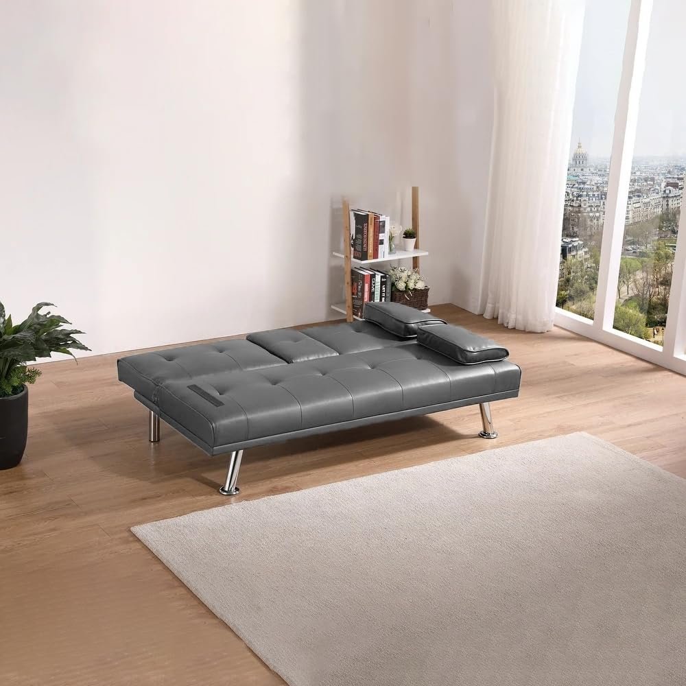 Karnak Strandom 2 Seater Futon Sofa Bed – Grey - Image 3