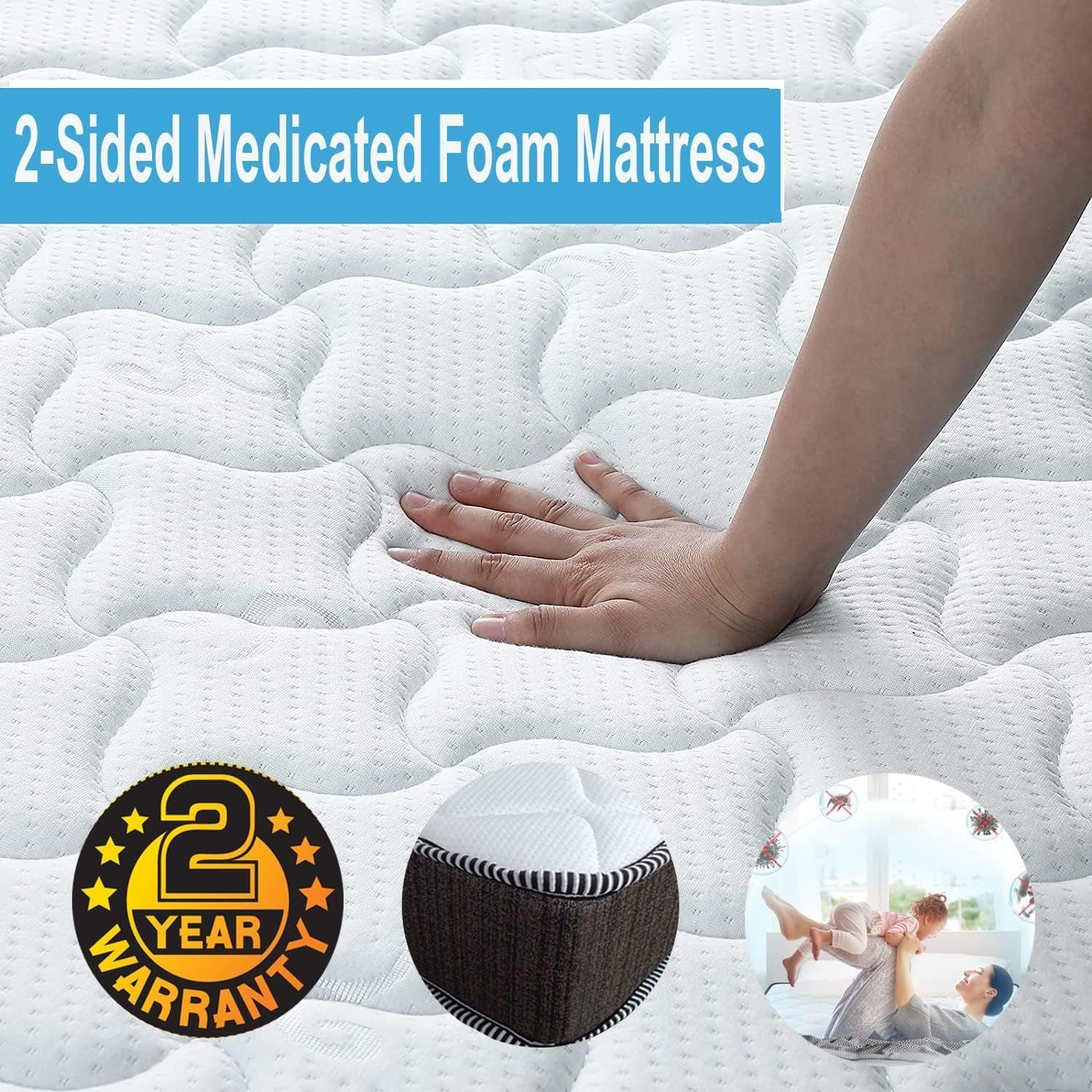Karnak Orthomedical Plus Comfopedic Series Premium Mattress Hard with 2-Year Warranty (200X200X15) - Image 8