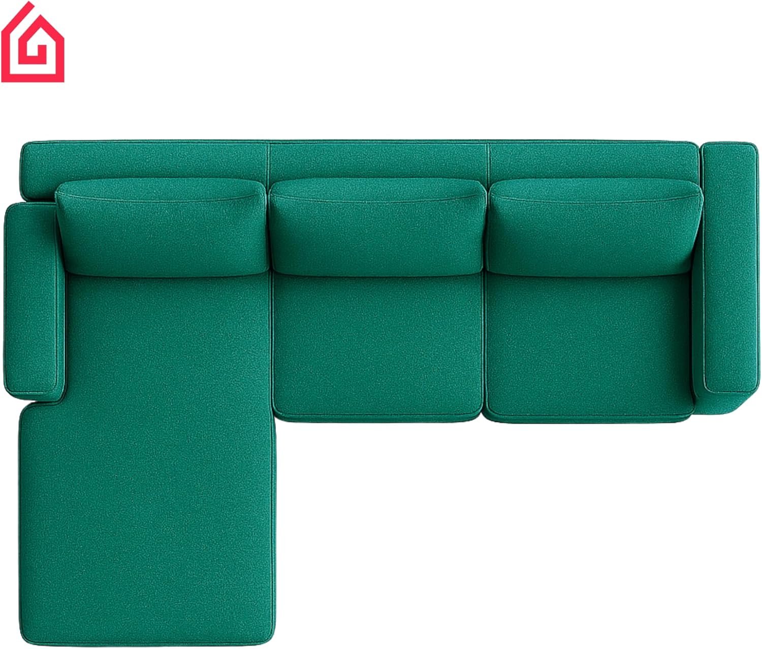Karnak Rabia 3 Seater Sectional Sofa with Cushions | L-Shaped Sofa | Comfortable Living Room Furniture | Modern Balcony Sofa with Pillows (Camel Beige) - Image 10