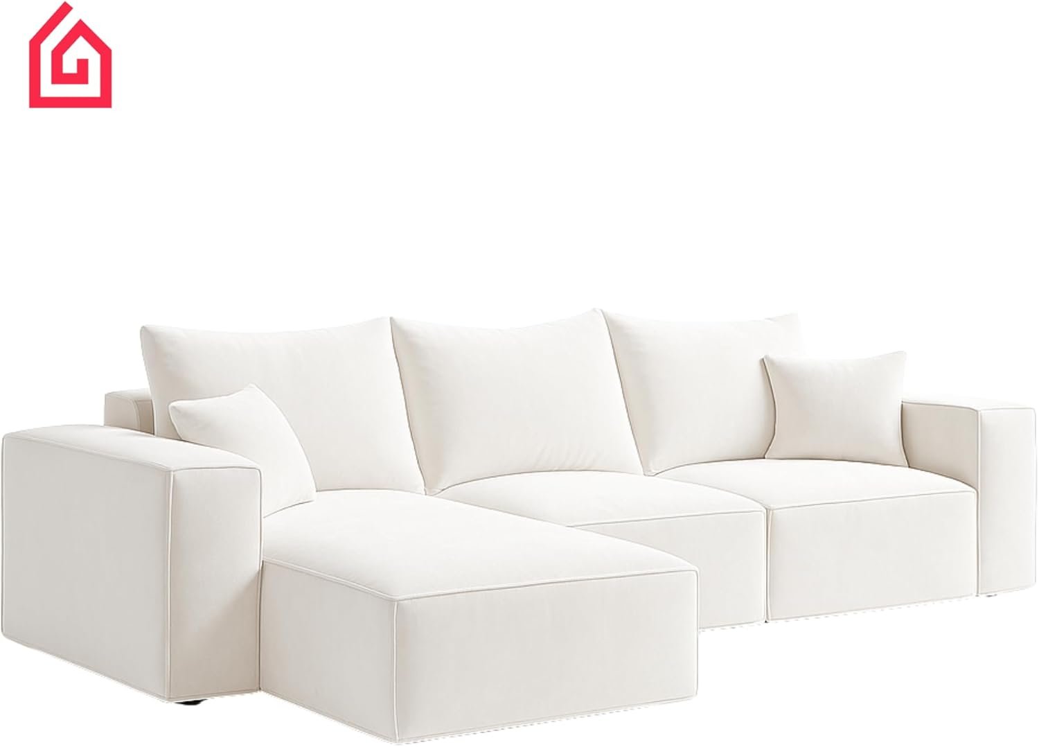 Karnak Rabia 3 Seater Sectional Sofa with Cushions | L-Shaped Sofa | Comfortable Living Room Furniture | Modern Balcony Sofa with Pillows (Camel Beige) - Image 20