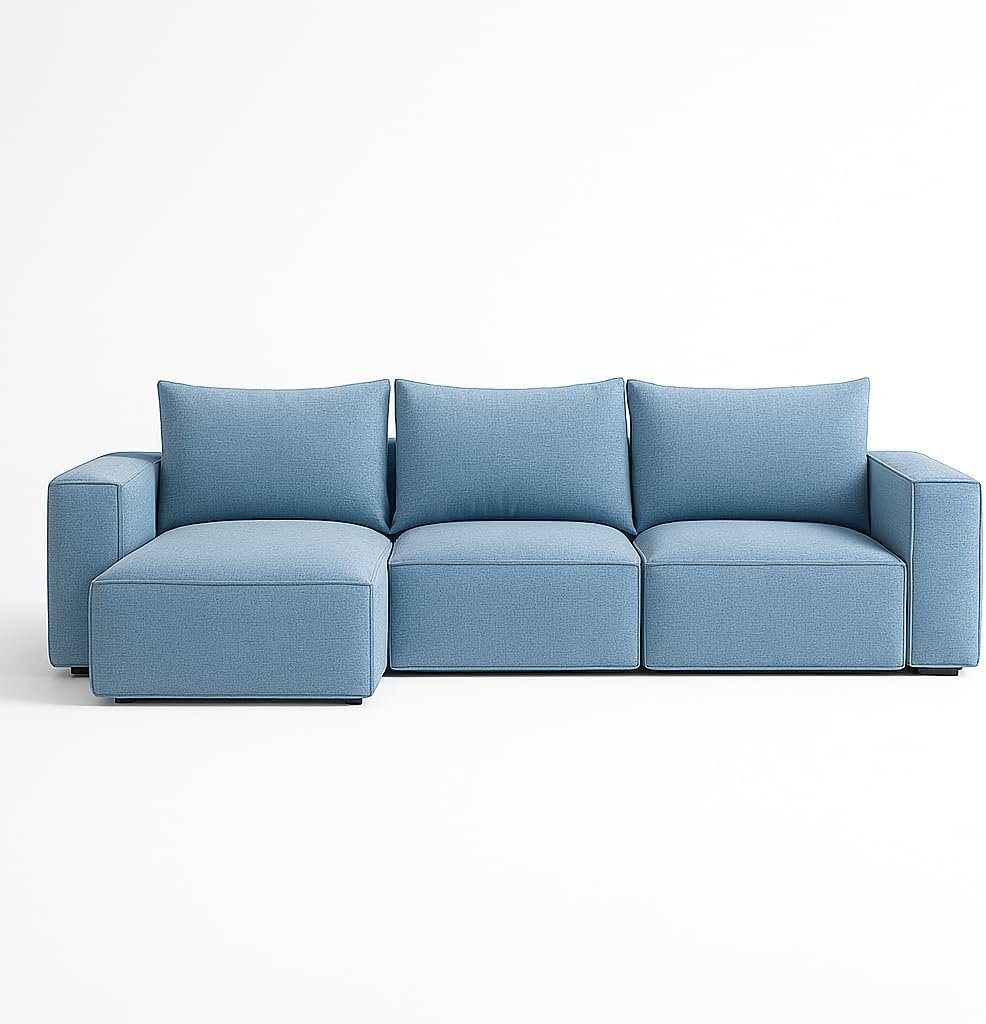 Karnak Rabia 3 Seater Sectional Sofa with Cushions | L-Shaped Sofa | Comfortable Living Room Furniture | Modern Balcony Sofa with Pillows (Camel Beige) - Image 32