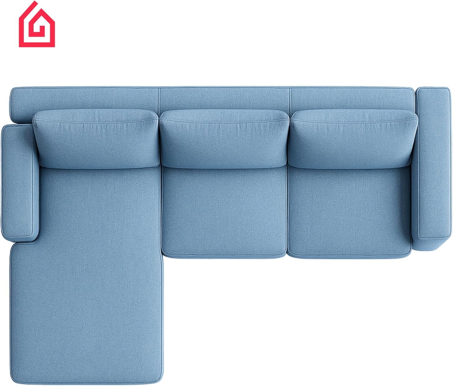 Karnak Rabia 3 Seater Sectional Sofa with Cushions | L-Shaped Sofa | Comfortable Living Room Furniture | Modern Balcony Sofa with Pillows (Camel Beige) - Image 33