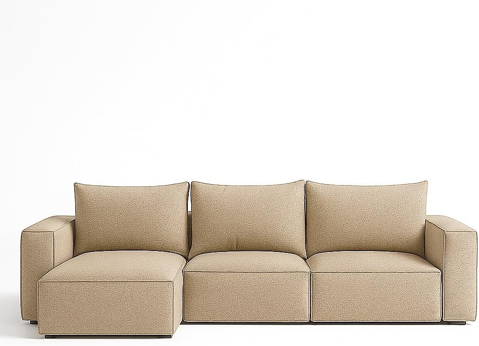 Karnak Rabia 3 Seater Sectional Sofa with Cushions | L-Shaped Sofa | Comfortable Living Room Furniture | Modern Balcony Sofa with Pillows (Camel Beige) - Image 48