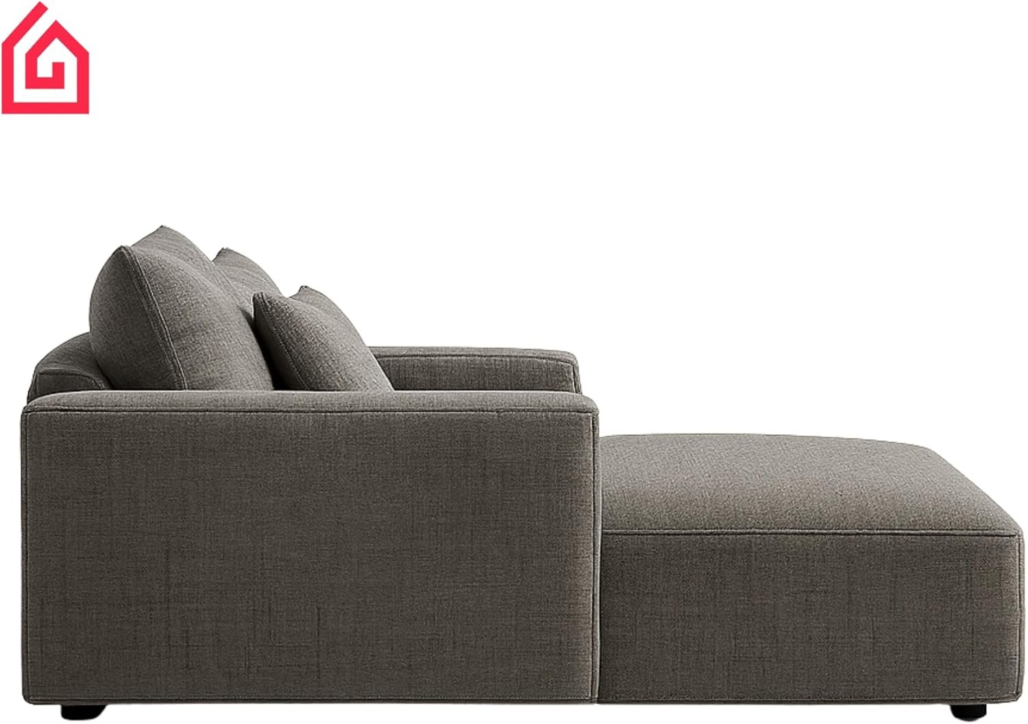 Karnak Rabia 3 Seater Sectional Sofa with Cushions | L-Shaped Sofa | Comfortable Living Room Furniture | Modern Balcony Sofa with Pillows (Camel Beige) - Image 58