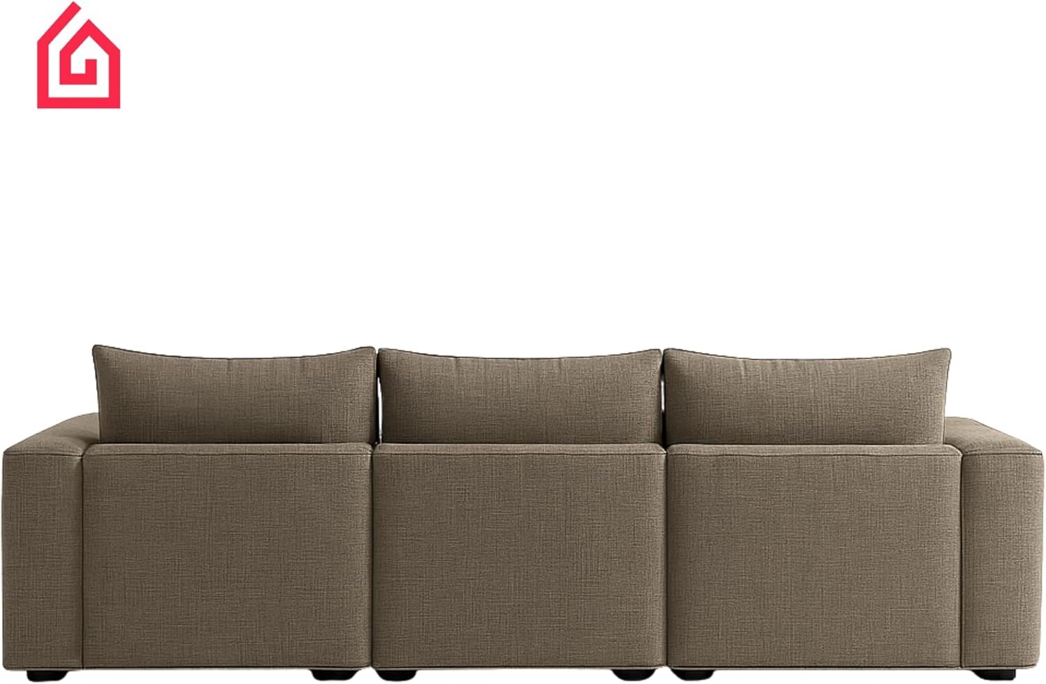 Karnak Rabia 3 Seater Sectional Sofa with Cushions | L-Shaped Sofa | Comfortable Living Room Furniture | Modern Balcony Sofa with Pillows (Camel Beige) - Image 59