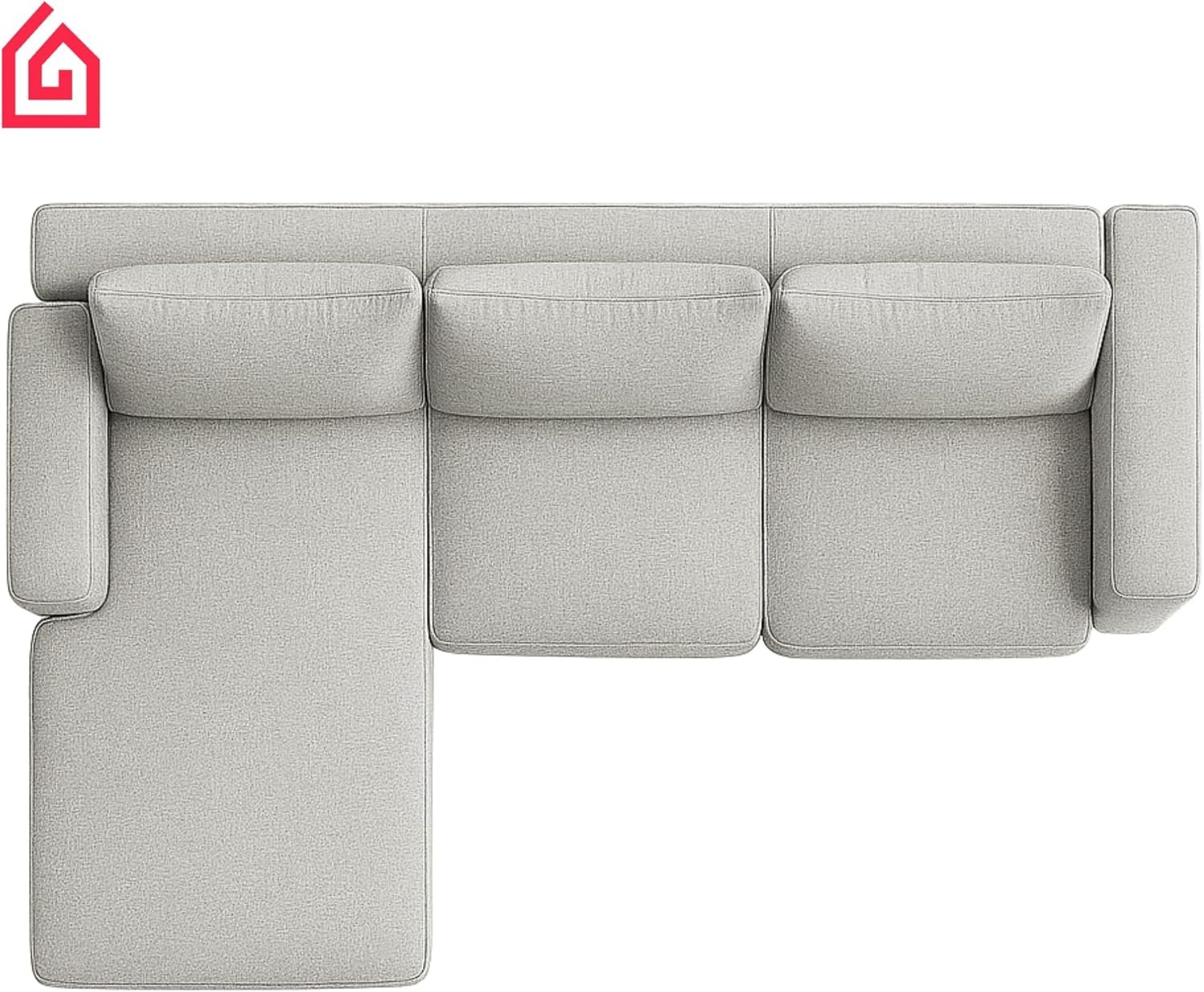 Karnak Rabia 3 Seater Sectional Sofa with Cushions | L-Shaped Sofa | Comfortable Living Room Furniture | Modern Balcony Sofa with Pillows (Camel Beige) - Image 65