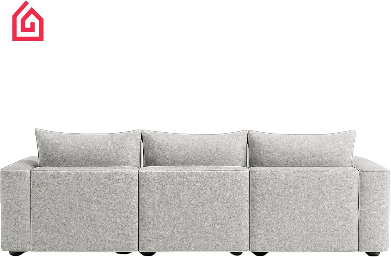 Karnak Rabia 3 Seater Sectional Sofa with Cushions | L-Shaped Sofa | Comfortable Living Room Furniture | Modern Balcony Sofa with Pillows (Camel Beige) - Image 66