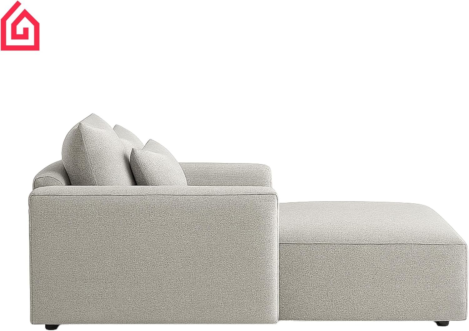 Karnak Rabia 3 Seater Sectional Sofa with Cushions | L-Shaped Sofa | Comfortable Living Room Furniture | Modern Balcony Sofa with Pillows (Camel Beige) - Image 67