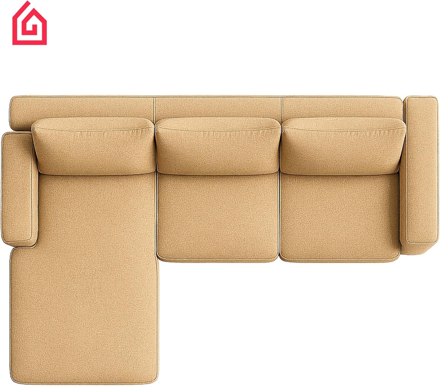 Karnak Rabia 3 Seater Sectional Sofa with Cushions | L-Shaped Sofa | Comfortable Living Room Furniture | Modern Balcony Sofa with Pillows (Light Grey) - Image 49