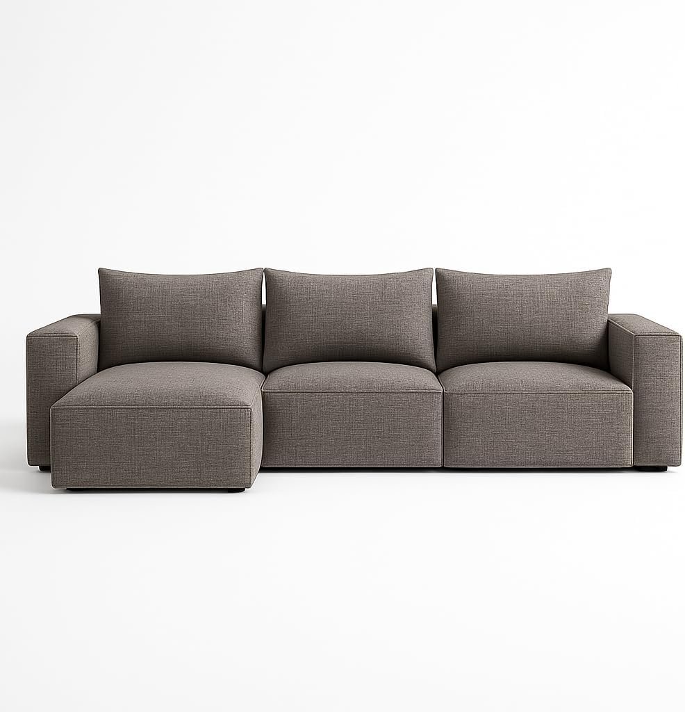 Karnak Rabia 3 Seater Sectional Sofa with Cushions | L-Shaped Sofa | Comfortable Living Room Furniture | Modern Balcony Sofa with Pillows (Light Grey) - Image 64